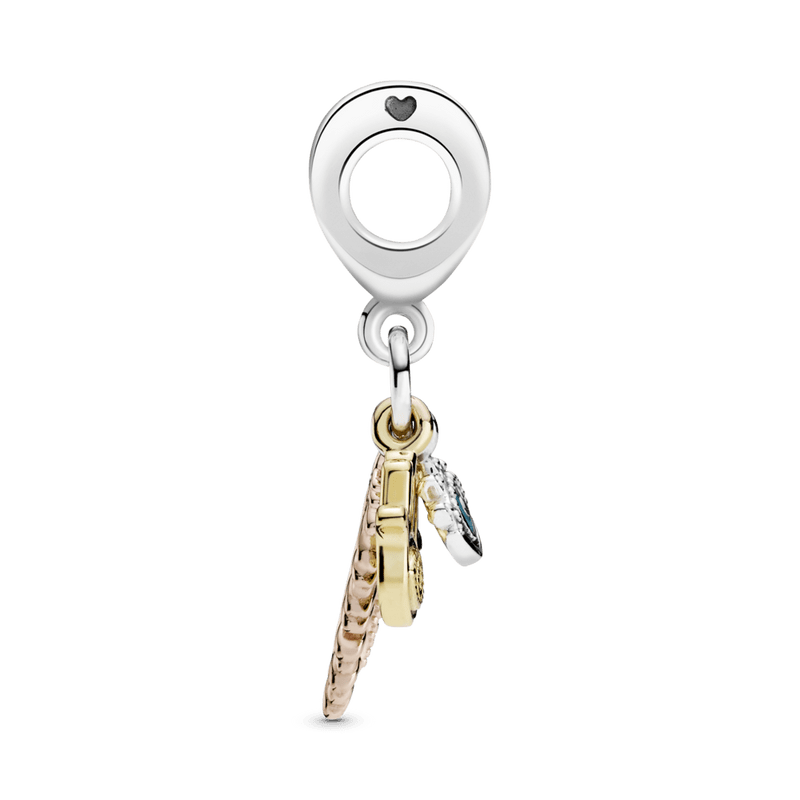 Charm colgante Hamsa, el Ojo que todo lo ve y Pluma de espiritualidad
