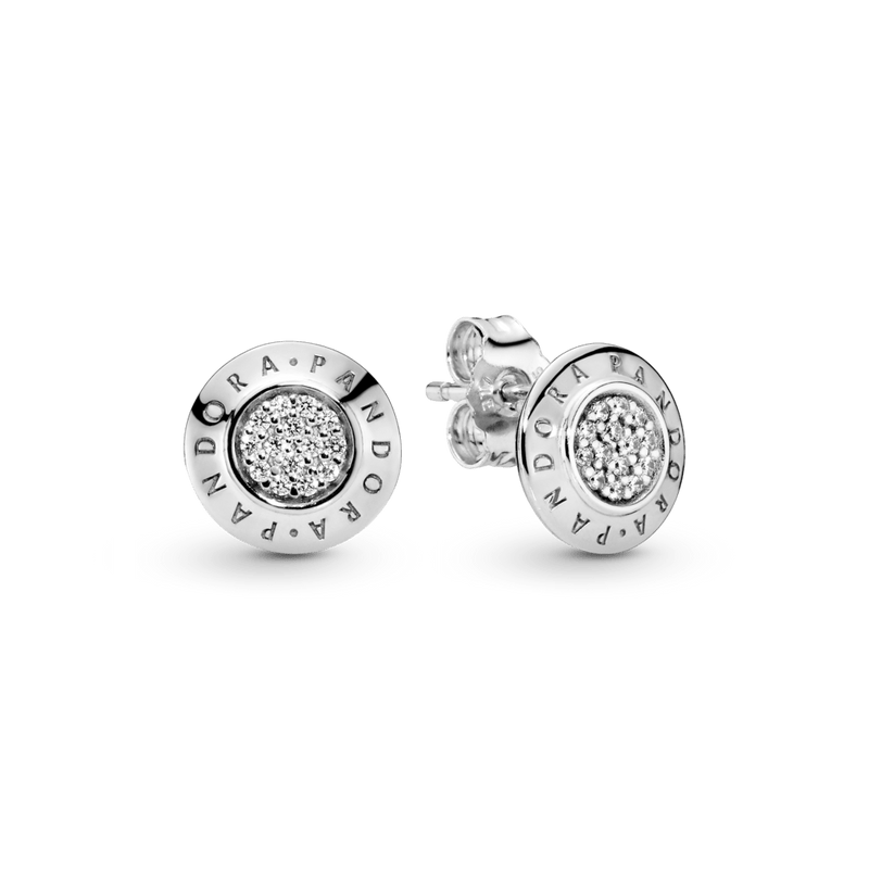 Aretes de Botón Deslumbrantes con Logotipo