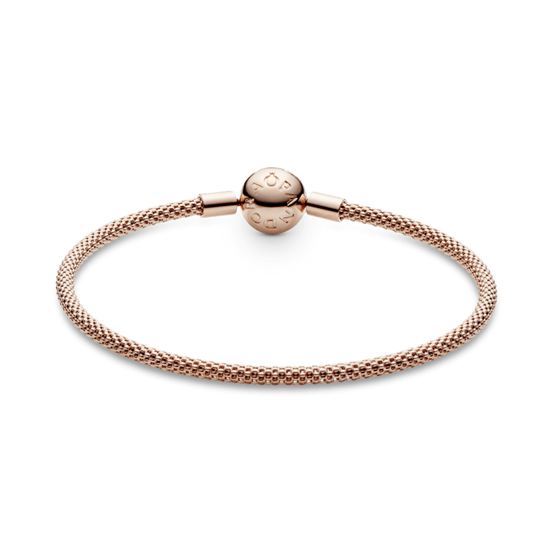 Brazalete de malla Pandora Moments en Recubrimiento en Oro Rosa de 14k