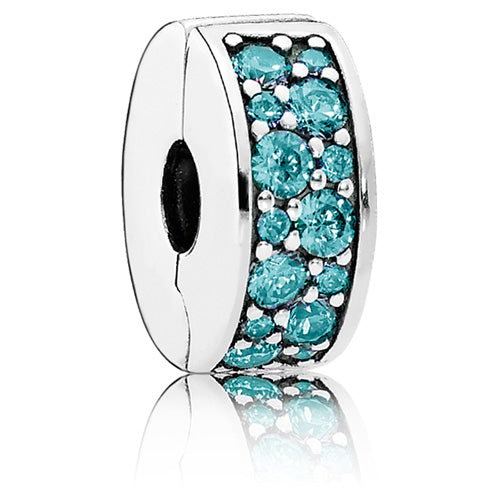 Charm Clip Mosaico Elegante Brillante Verde Azulado