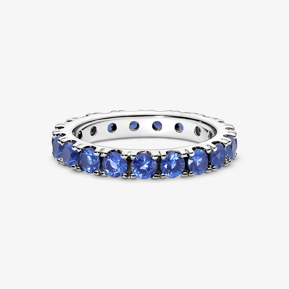 Anillo Eternity Brillante Azul