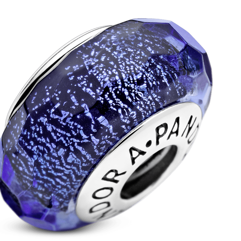 Charm de cristal Murano facetado azul