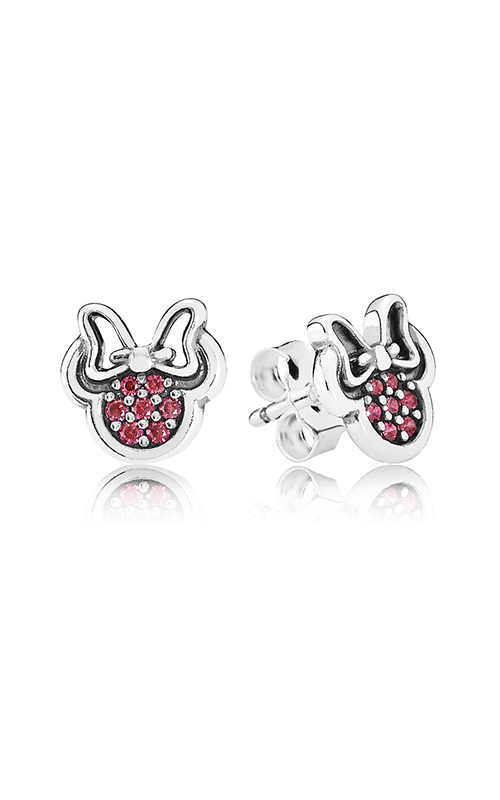 Aretes Disney Minnie PLata con Rojo