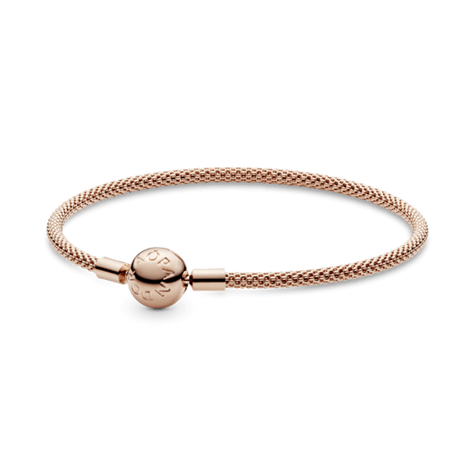 Brazalete de malla Pandora Moments en Recubrimiento en Oro Rosa de 14k