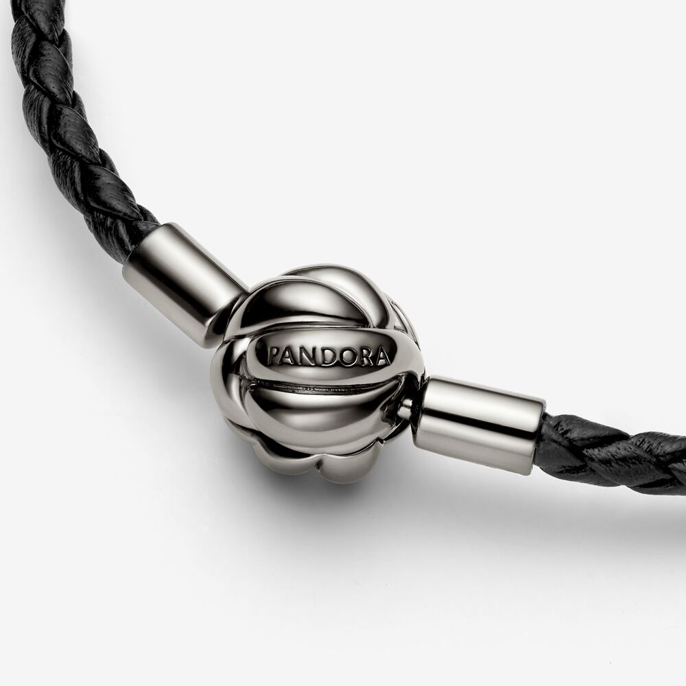 Brazalete de Cuero Tejido Nudo de Amor