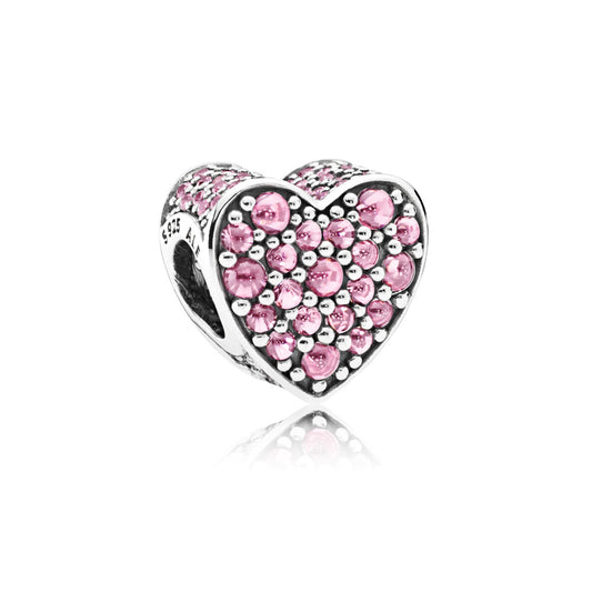 Charm Corazon Resplandeciente Rosado