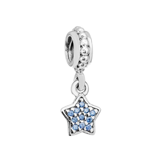 Charm Colgante Estrella Pave Azul