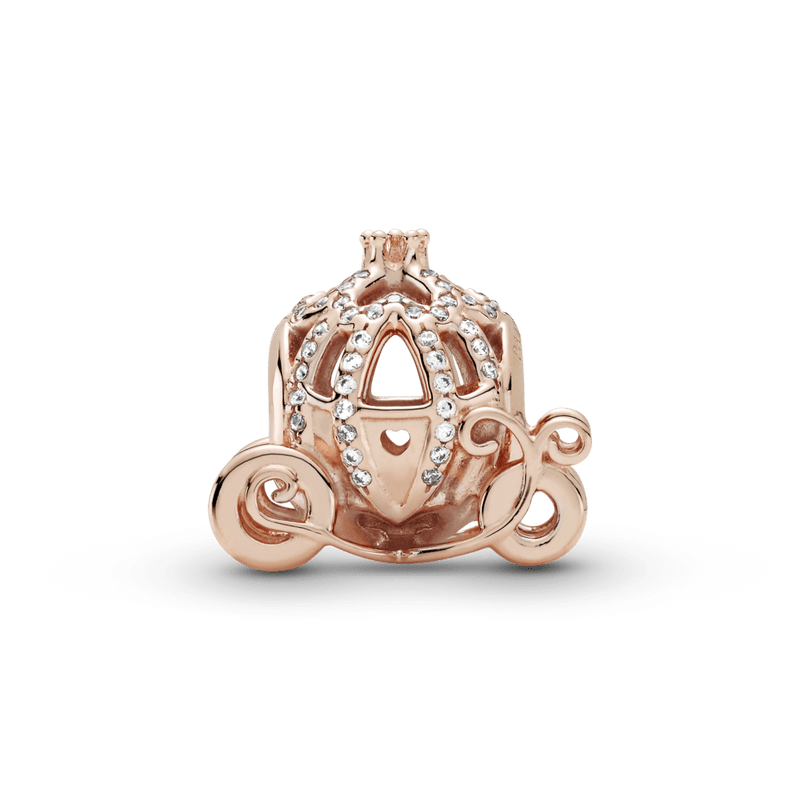 Charm Recubrimiento en Oro Rosa de 14k de carruaje brillante Cenicienta de Disney