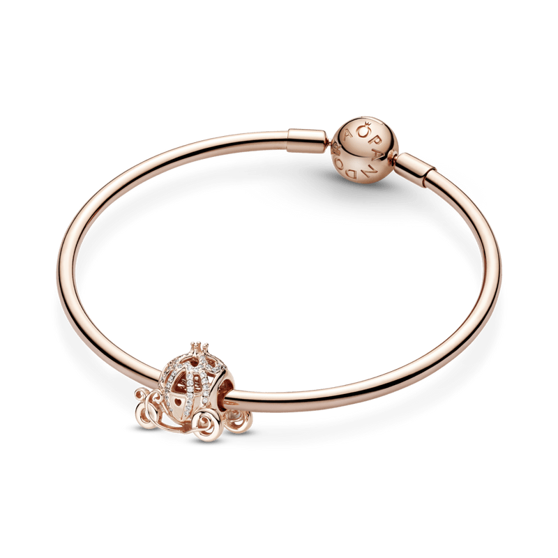 Charm Recubrimiento en Oro Rosa de 14k de carruaje brillante Cenicienta de Disney