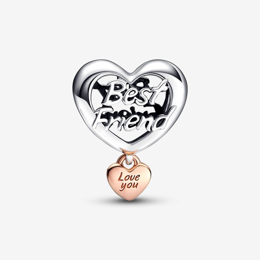 Love You Best Friend Heart Charm